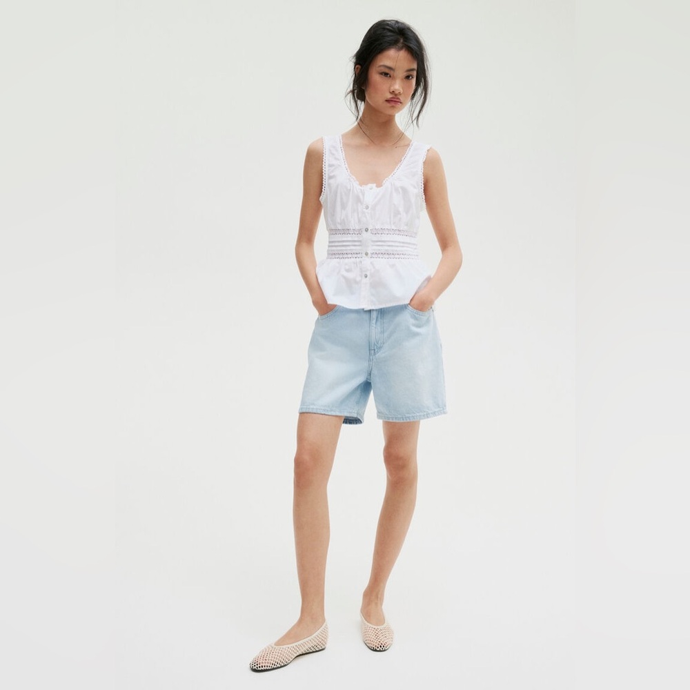 H&M DIVIDED Women's PEPLUM VEST TOP - White- XL - Picture 3 of 10